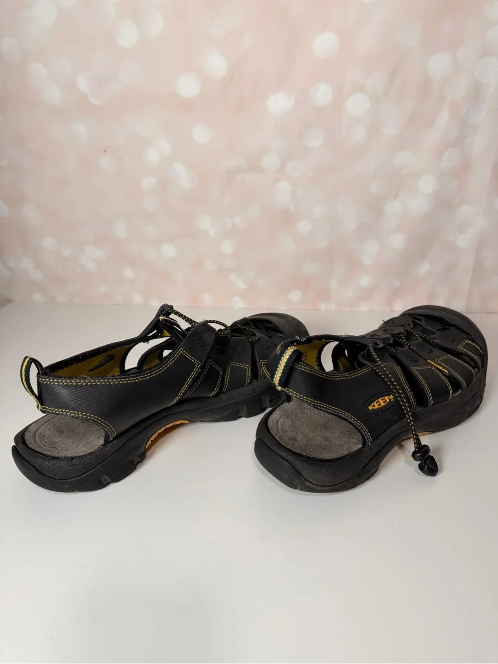 KEEN Men’s Black and Yellow Outdoor Sandals